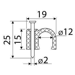 Скоба 12 мм круглая (100шт)