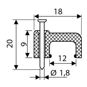 Скоба 12 мм плоская (100шт)