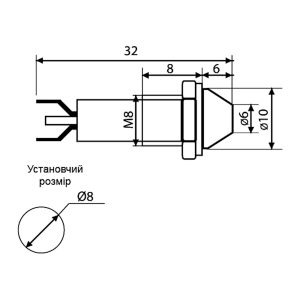 Лампа AD22C-8 желтая 24V AC/DC