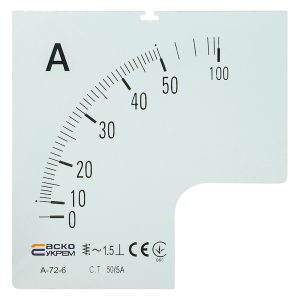 Шкала 50/5А для амперметра А-72-6