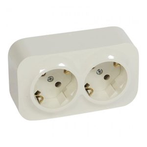 Розетка 2-а З/К зовн. IP20 Forix сл.к