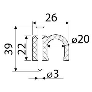Скоба 20 мм круглая (50шт)