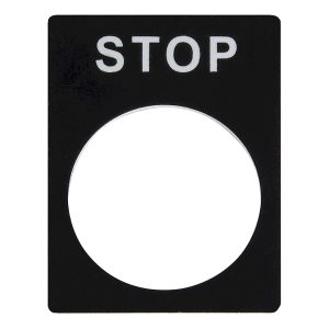 Маркировочная табличка "STOP" черная для кнопок XB2