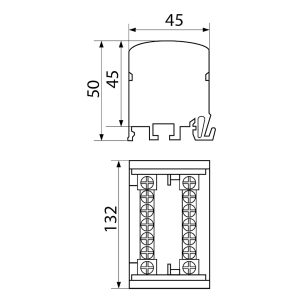Шина нулевая в корпусе 2х15мм