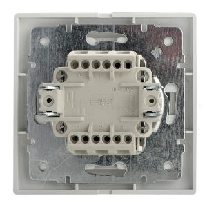 Выключатель 2-клавишный внутр. с подсветкой белый "АсКо"