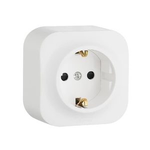 Розетка 1-а З/К зовн. IP20 Forix біла