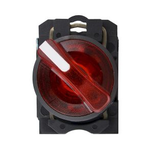 Поворотная кнопка 2-х поз. с подсветкой красная TB5-AK124M5