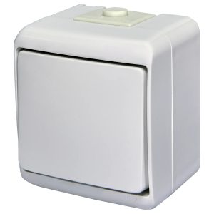 Выключатель 1-клавишный наружный IP54 с подсветкой VHE-1L белый