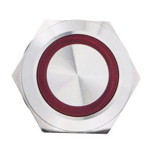 Кнопка метал. с подсветкой красная 2НО+2НЗ TYJ 19-272 220V