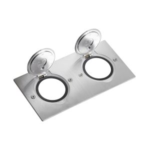 Розеточний модуль в підлогу 4 мод. Legrand квадрат нержавіюча сталь IP44