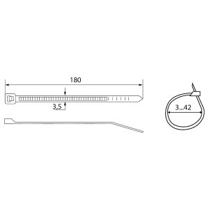 Хомут  4,0х180 нейлон білий (100шт.)
