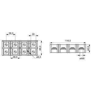 Клемная колодка в корпусе ТС 1503