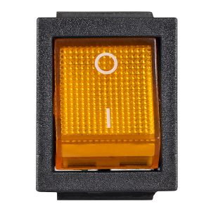 Перемикач 1-кл. жовтий з підсвідкою KCD2- 201N YL/B