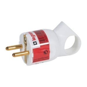 Вилка євро пряма з кільцем з З/К 16А біла LEGRAND