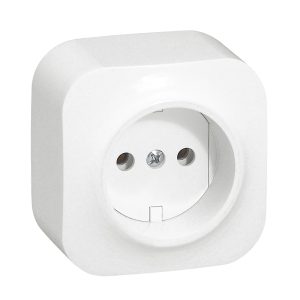 Розетка 1-а без З/К зовн. IP20 Forix біла