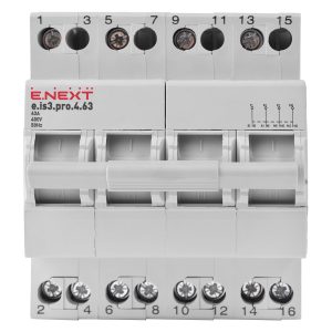 Вимикач на DIN-рейку на три положення e.is3.pro.4.63, 4р, 63А