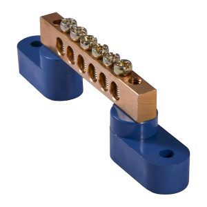 Шина нулевая 6х9 6/2 отв. бруском с изоляторами ВС-1А