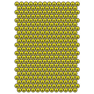 Наклейка технічна Знак "заземлення" 20х20мм (на аркуші 297 шт)