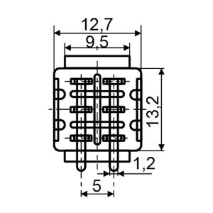 Миниатюрный переключатель MTS-203 (3 пол. - 6 конт.) Вкл-Выкл-Вкл