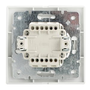 Кнопка 2-модульная с символом "Звонок" внутр. с подсв. белая "АсКо"