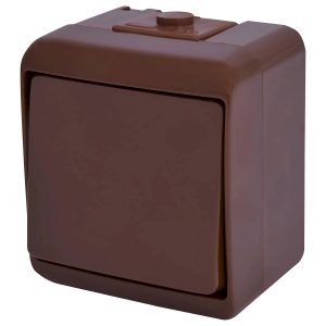 Выключатель 1-клавишный наружный IP54 VHE-1-KR коричневый