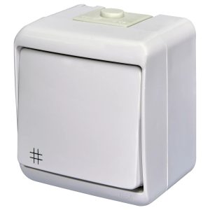 Выключатель 1-клавишный наружный перекрестный IP54 с подсветкой VHE-6L белый