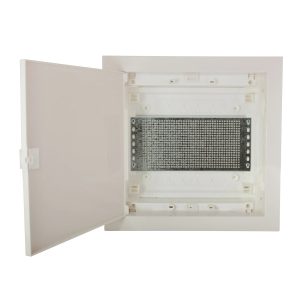 Металлический пластиковый щит ECG14 MEDIA-PO (перфорированная панель, белая пластиковая дверца)