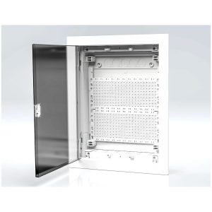 Металлопластиковый щит ECG28 MEDIA-PT (перфорированная панель, пластиковая прозрачная дверца)