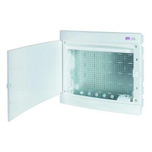 Щит пласт. внутр. выс. ECM 2x18PO MEDIA (8xRJ, розетка 230V, белая дверца)