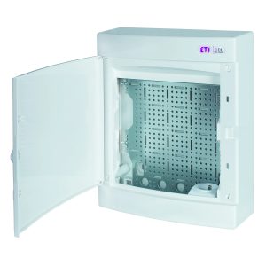 Щит пласт. наружн. исполн. ECT24PO MEDIA (4xRJ, розетка 230V, белая дверца)