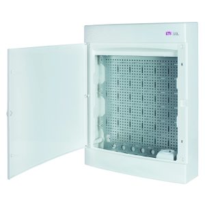 Щит пласт. наружн. исполн. ECT 3x18PO MEDIA (8xRJ, розетка 230V, белая дверца)