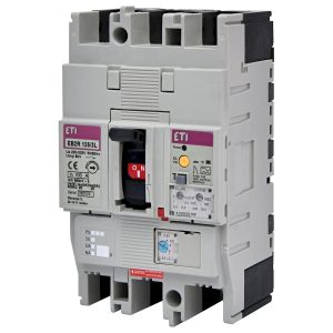 Автомат силовой трехполюсный 100А 25кА EB2R 125/3L (0.63-1)In/(12)In, с блоком УЗО "ЕТІ"