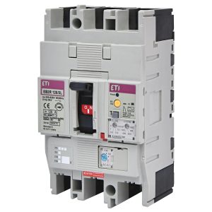 Автоматический силовой выключатель 3-полюсный 125A 25кА EB2R 125/3L (0.63-1)In/(10)In, с блоком УЗО "ЕТІ"