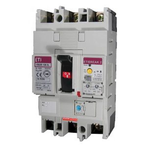 Автоматический силовой выключатель 4-полюсный 125А 25кА EB2R-M 125/4L (0.63-1)In/(10)In, с блоком УЗО "ЕТІ"
