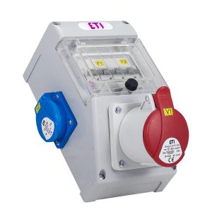 Распределительный щит с разъемами EDS4m 2-2/1-5 16 (Разъем 16A/5P-1, Schuko-2, АВ: C16/1-1, C16/3-1, "мин