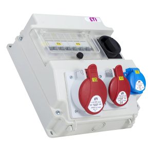 Распределительный щит с разъемами EDS7 1-2/2-5 16/32 (Разъем 16A/5P-1, 32A/5P-1, Schuko-1, АВ: C16/1-1, C1