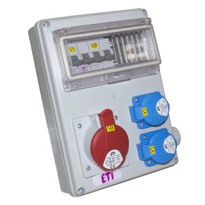 Распределительный щит с разъемами EDS8 6-2/0-0 16 (Schuko-6, АВ: C16/1-6)