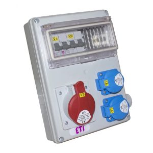 Распределительный щит с разъемами EDS8H 2-2/1-5 32 (Разъем 32A/5P-1, Schuko-2, АВ: C16/1-1, C32/3-1, с ру)