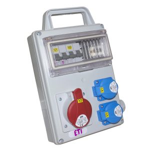 Распределительный щит с разъемами EDS8H 6-2/0-0 16 (Schuko-6, АВ: C16/1-6, с ручкой)