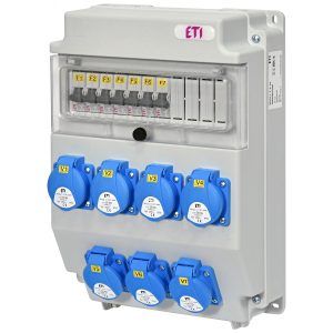 Распределительный щит с разъемами EDS11 7-2 16 (Schuko-7, АВ: C16/1-7)