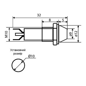 Лампа AD22C-10 белая 24V AC/DC