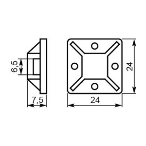 Площадка под хомут 25х25 черная (100шт)