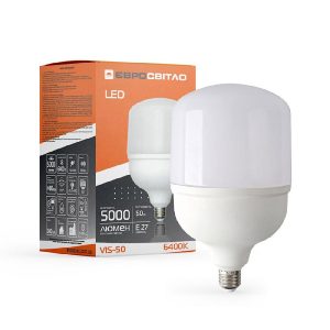 Лампа ЛЕД промислова  50W 6400К 5000lm Е27 "Євросвітло" (2 роки)