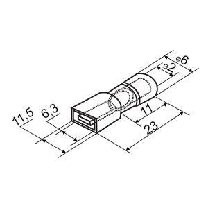 Наконечник-разъем плоский "папа" 0.5-1.5 мм.кв. с изоляцией MDFNY 1,25-250 оливковый (100шт) "АСКО"
