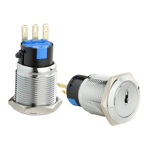 Поворотная кнопка 2-х поз. металлическая TY 19C-K11/2 с ключом 1НО+1НЗ