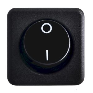 Переключатель 1-клавишный черный KCD2-10-201 B/B черная круглая клавиша