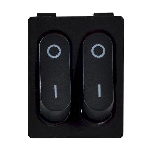 Переключатель 2-клавишный черный KCD2- 5-2101 B/B