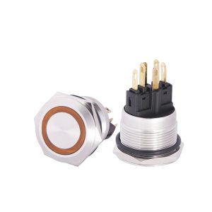 Кнопка метал. с подсв. 1НО+1НЗ жёлтая TYJ 22-271 24V