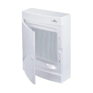 Щит пласт. наружн. исполн. ECT24 MEDIA-PO (перф.панель, белая дверца)