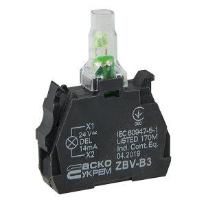Блок ZBV-B3 для подсветки зелёный 24В для кнопок TB5